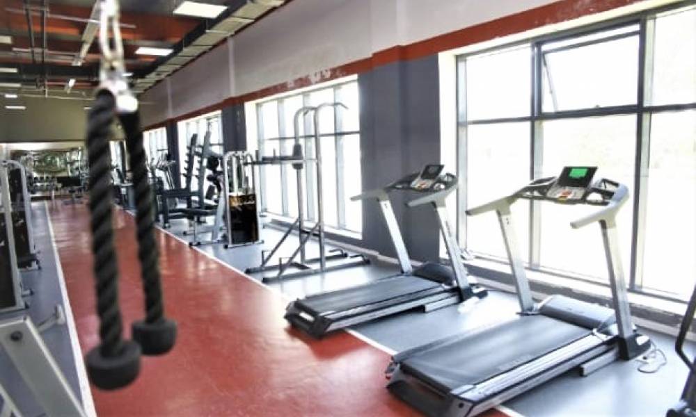 Fitness center. Gym. Indoor sports activities